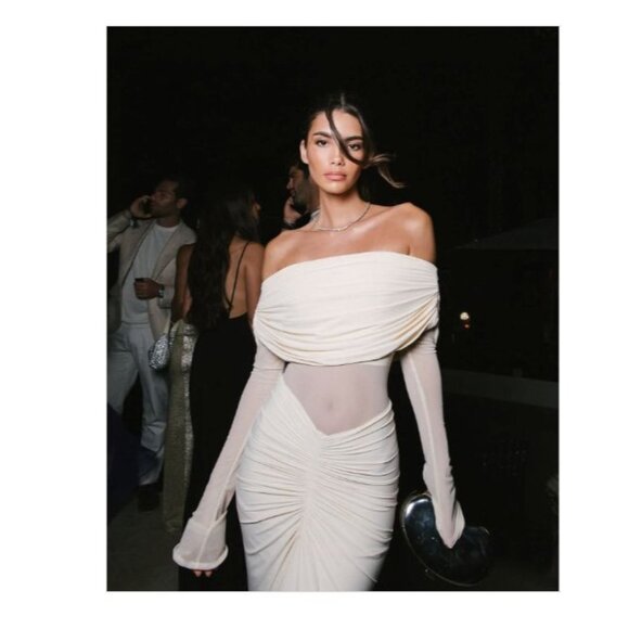 Deme by Gabriella Jolene Gown in Off White X-Small New Womens Maxi Dress - Picture 17 of 17